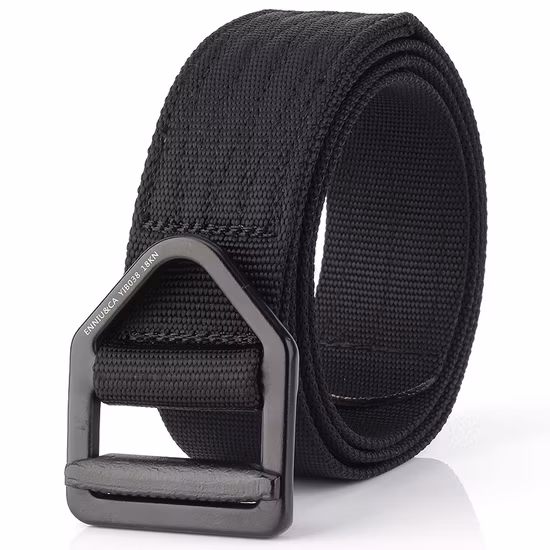 Cintura da uomo in pelle moda regolabile con fibbia ad ardiglione sportiva casual con foro in vita