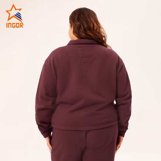 Ingor Sportswear Abbigliamento all'ingrosso Abbigliamento donna Felpe taglie forti Felpe con cappuccio Capispalla in cotone personalizzato Felpa con cappuccio oversize